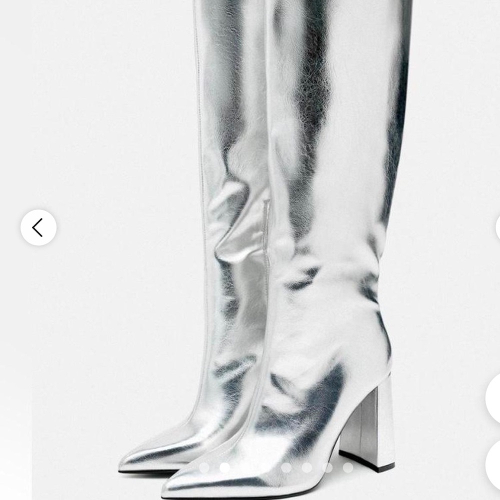 NWT Zara Silver Women's Boots (never worn)